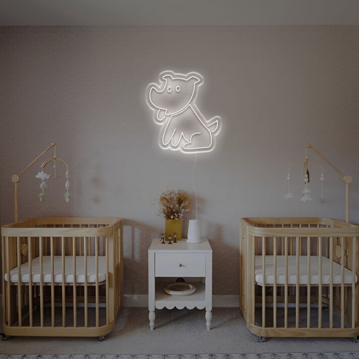 Bring Whimsy to Your Space: Little Cuty Puppy LED Neon Sign Perfect for Kid's Rooms, Play Areas, and Pet-Friendly Cafes