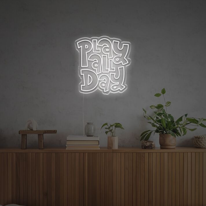 Brighten Your Gaming Room or Bar: Play All Day By Fat Font LED Neon Sign Brings Vibrant Fun.
