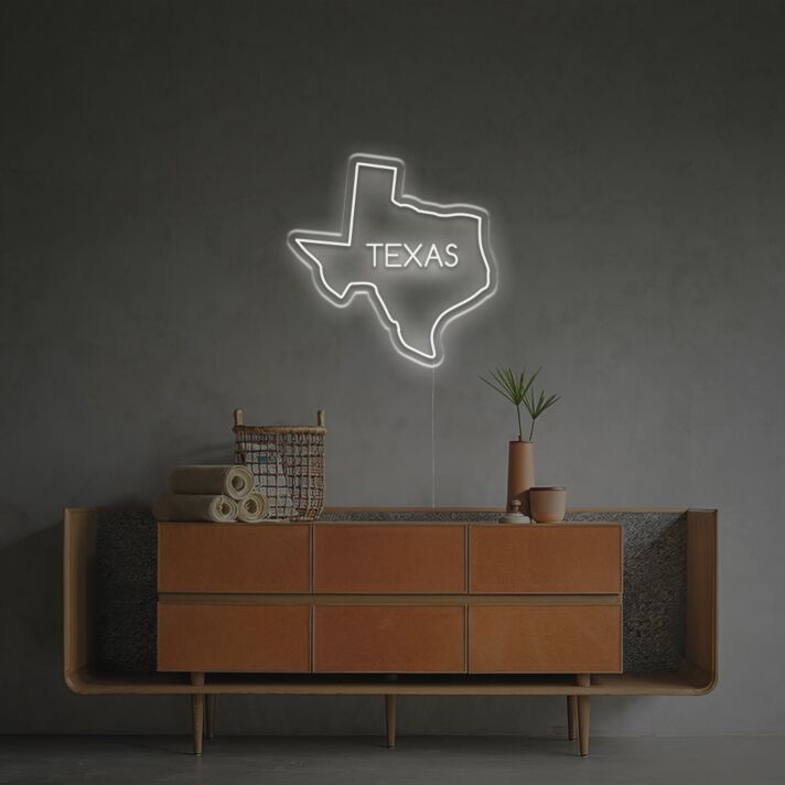 Brighten Your Space: Texas State Outline LED Neon Sign for Bars, Offices, and Home Decor Enthusiasts