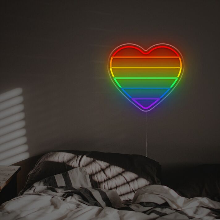 Brighten Up Your Space: Muti-Colored Heart LED Neon Sign for Home Decor, Office Ambiance, and Festive Celebrations.