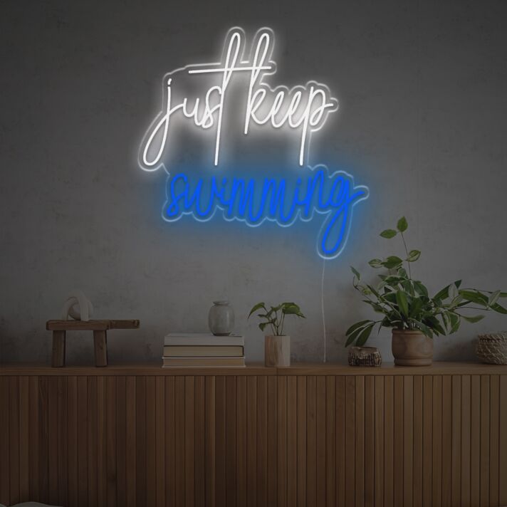 Brighten up Your Home, Office, or Store: Dive into Style with the Just Keep Swimiming LED Neon Sign