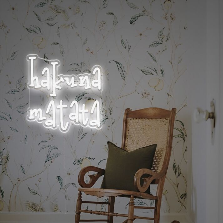 Brighten Your Man Cave, Bar, or Party Ambiance with Hakuna Matata LED Neon Sign.