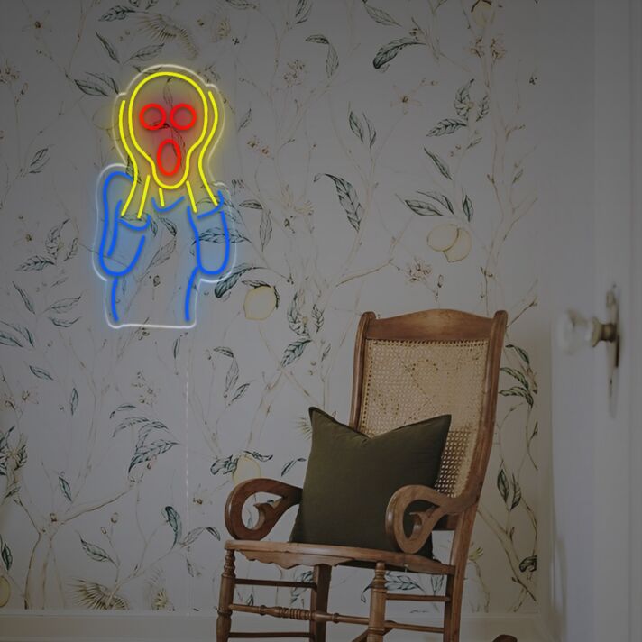 Bring an artistic glow to your living space, gallery, or café with The Scream Edvard Munch LED Neon Sign.