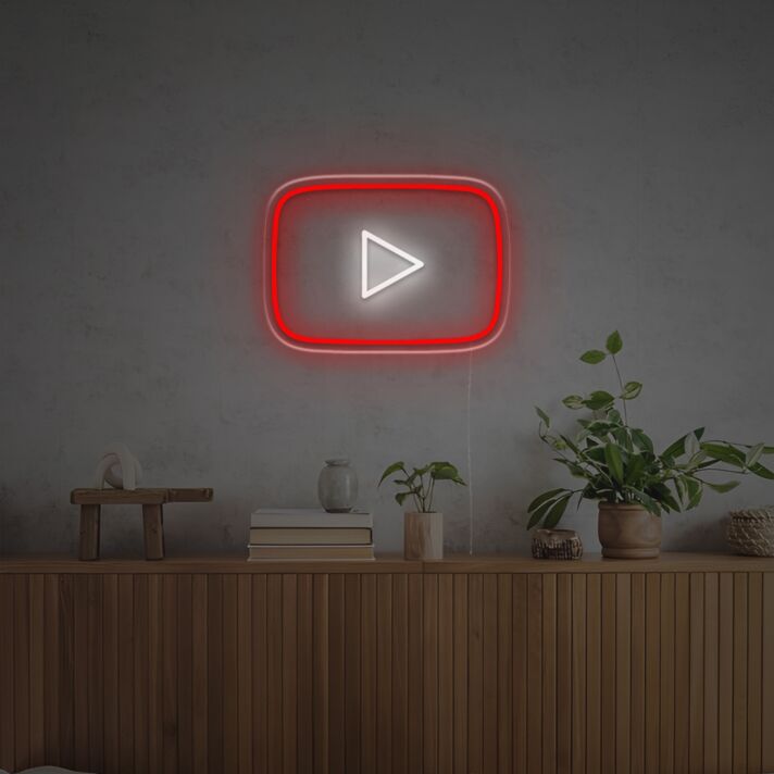 Brighten Your Home Office or Light Up Your Next Event with the Youtube Logo LED Neon Sign.