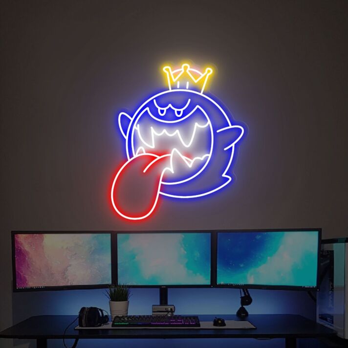 Brighten Your Space with Enchantment: Boo Neon Sign Ghost Neon Light Anime Neon Sign for Home Decor, Office Vibes, and Memorable Events.