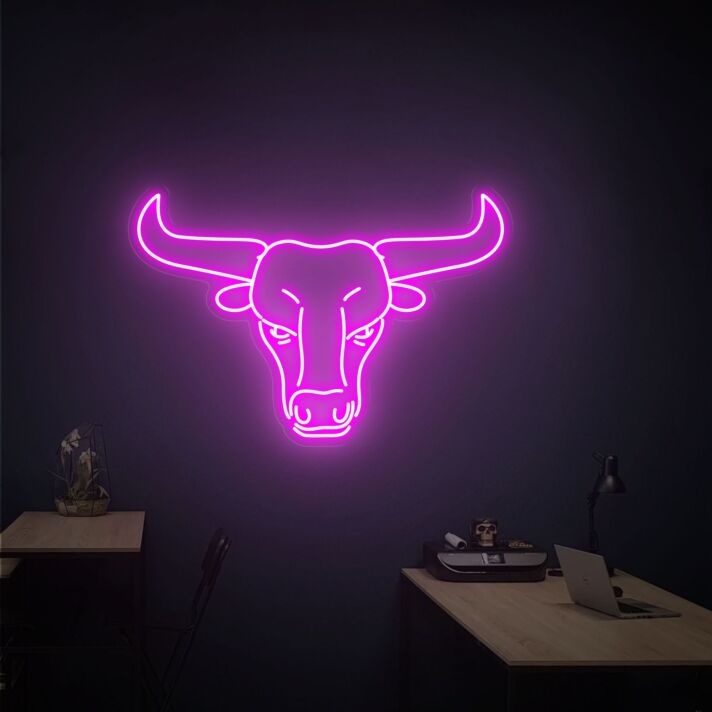 Add a Western Glow to Your Space: Bull Head Led Neon Longhorn Head Skull Light Sign for Bars, Homes, and Festive Occasions.