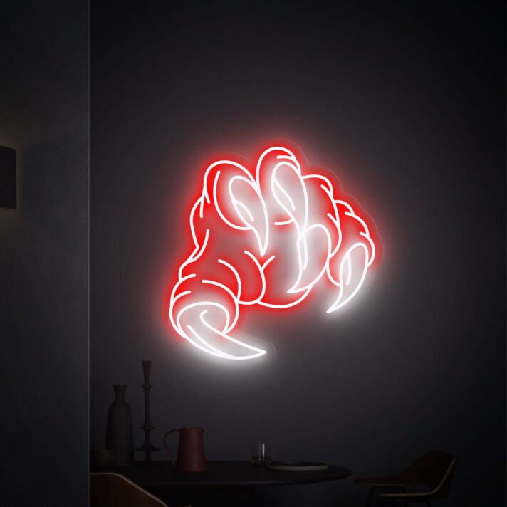 Brighten Your Space with the Dinosaur Claw Neon Sign: Perfect for Home Decor, Bars, Gaming Rooms, and Themed Parties!