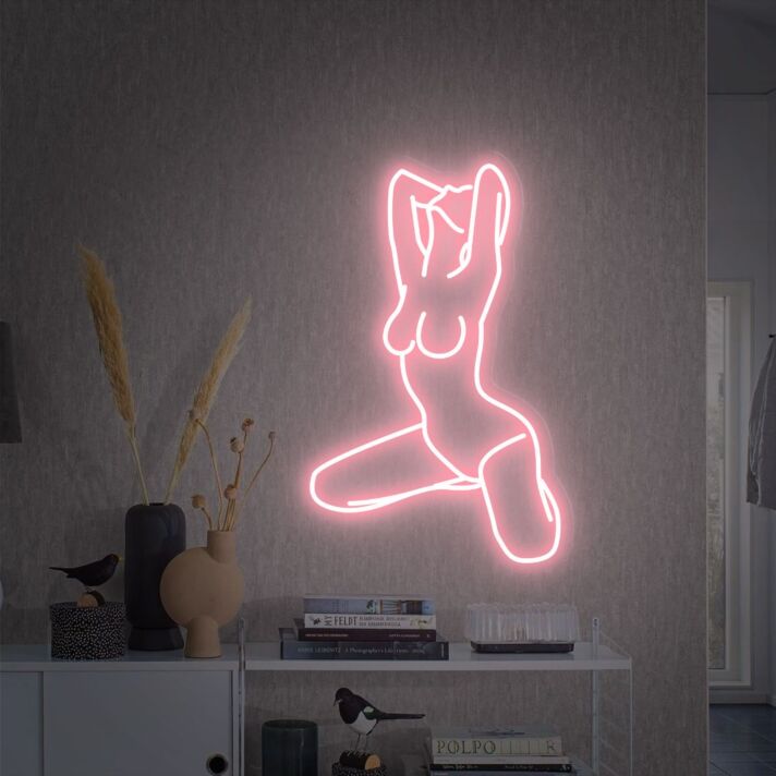 Bring a Radiant Glow to Your Bedroom, Salon, or Bachelorette Party with the Girl Lady Neon Sign Woman Body Neon Sign.