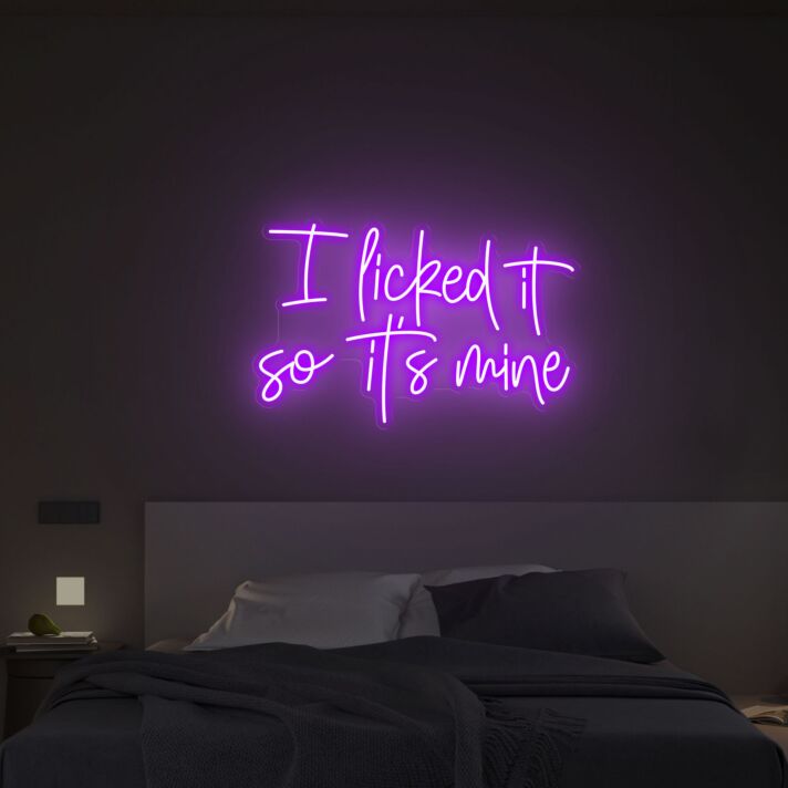 Brighten Up Your Space: I Licked It So It's Mine LED Neon Sign Wall Decor for Bars, Parties, and Playful Home Accents