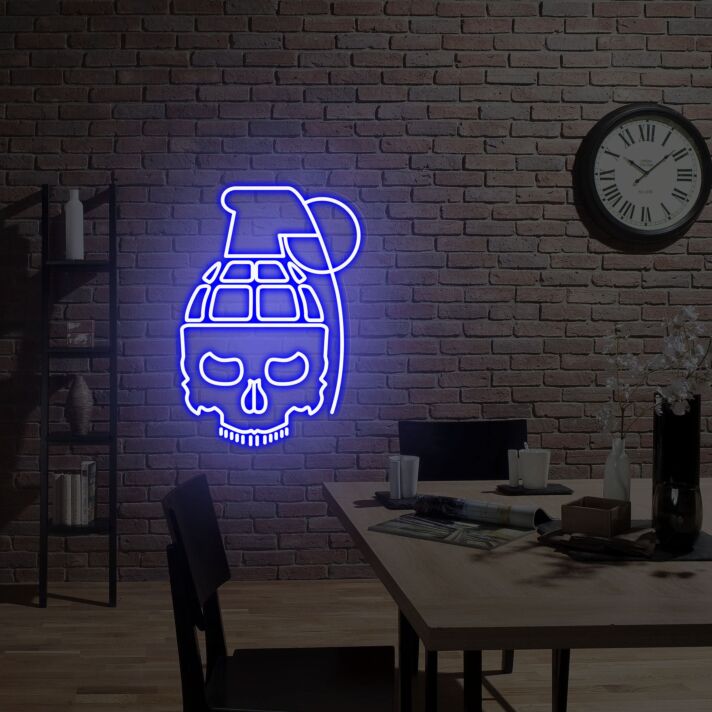 Brighten Your Space: Pineapple Bomb Skull Led Neon Sign - Perfect for Home Decor, Trendy Bars, and Unique Event Highlighting
