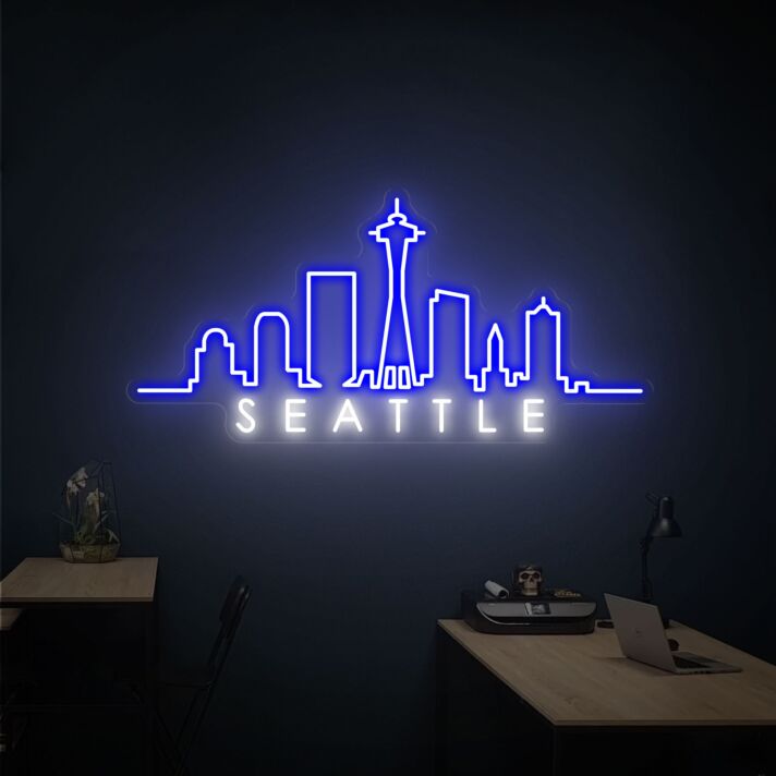 Brighten up your living room, office, or bar with the Seattle Skyline City Skyline Home Decor Neon Sign.