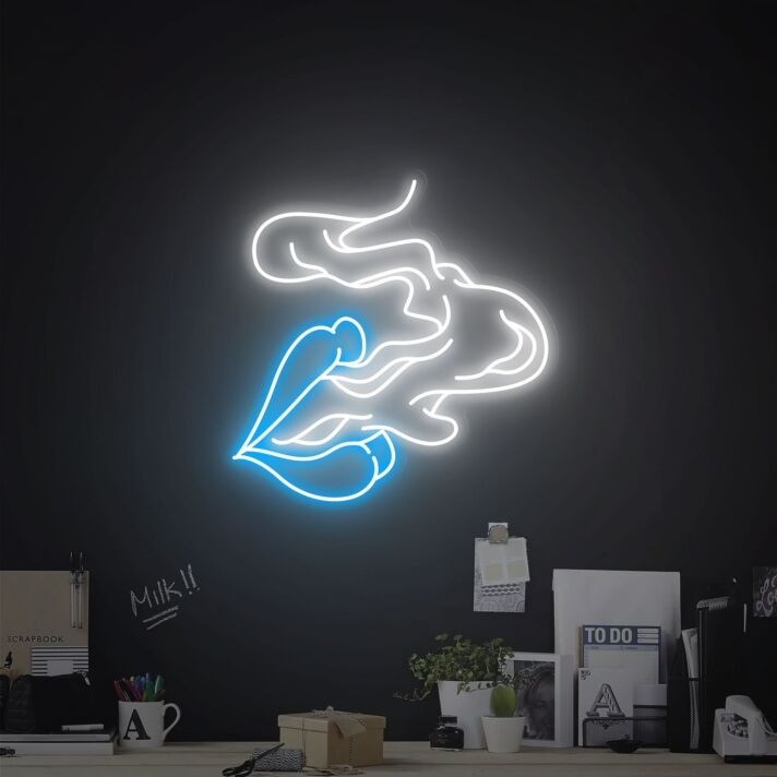 Elevate Your Space: Smoking Lips Neon Sign Cannabis Cigar Neon Light for Bars, Man Caves, and Chill Rooms.