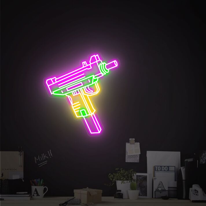 Transform your space into a vibrant oasis for parties, home bars, or gamer rooms with the Uzi Arm Led Neon Sign.