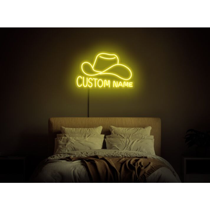 Brighten Your Space with Custom Charm: Cowboy Hat with Name Sign for Home, Office, and Event Decorations