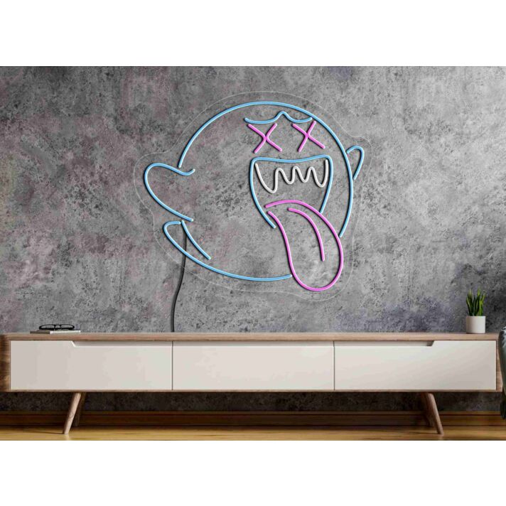 Elevate Your Game Room, Bar, or Halloween Party Ambiance with the Versatile Ghost Neon Sign LED Wall Decor