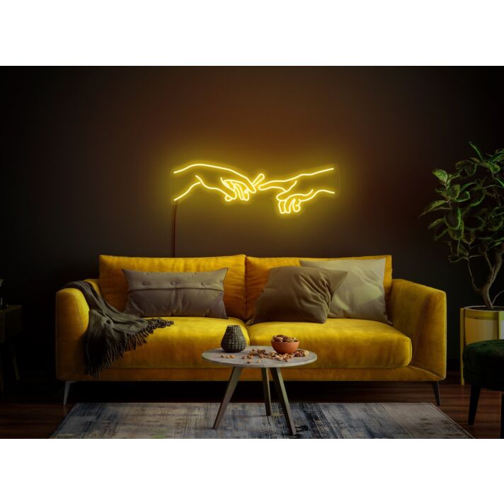 Brighten Your Bar, Office, and Special Events with the Artistic Smoking Hand Neon Sign - Creation Of Adam's Hands of God Light Smoke Neon Sign