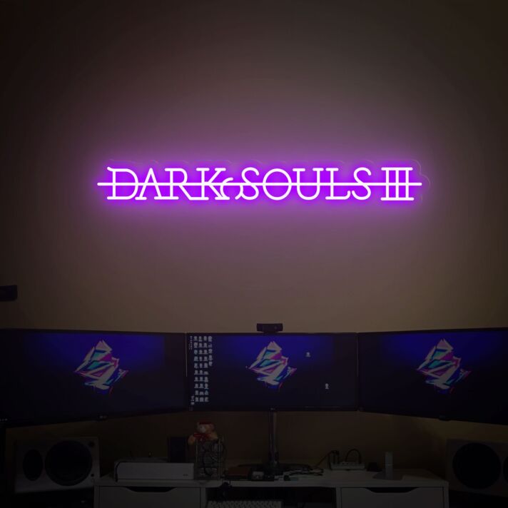 Light Up Your Loved One's Gaming Space: Dark Souls III LED Neon Sign - The Perfect Christmas Gift for Boyfriend, Ideal for Home Decor, Gamer Rooms, and Man Caves.