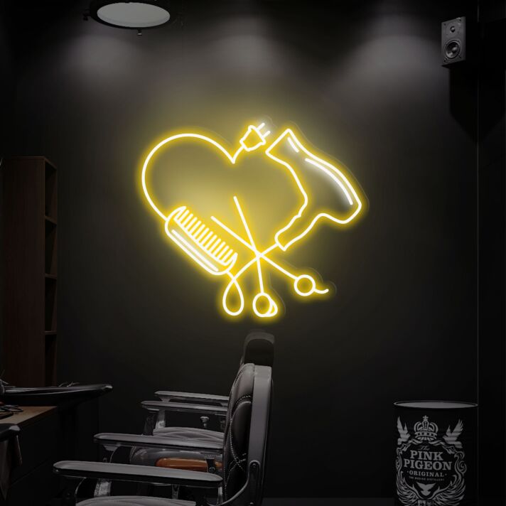 Brighten Your Salon or Create a Stylish Ambience at Home with the Hairdressing Studio Led Neon Sign Hairstylist Salon Led Light.