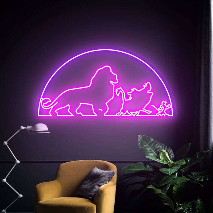 Bring the Jungle to Your Space: Lions Decor Neon Light Lionking Art LED Neon Sign, Perfect for Kids' Bedrooms, Playrooms, and Themed Parties.