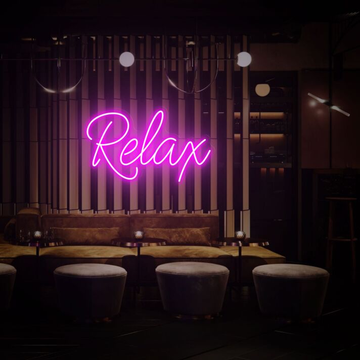 Brighten Your Space with Relax Led Neon Sign: Perfect for Home Decor, Office Ambiance, Storefronts, Bars, and Weddings.