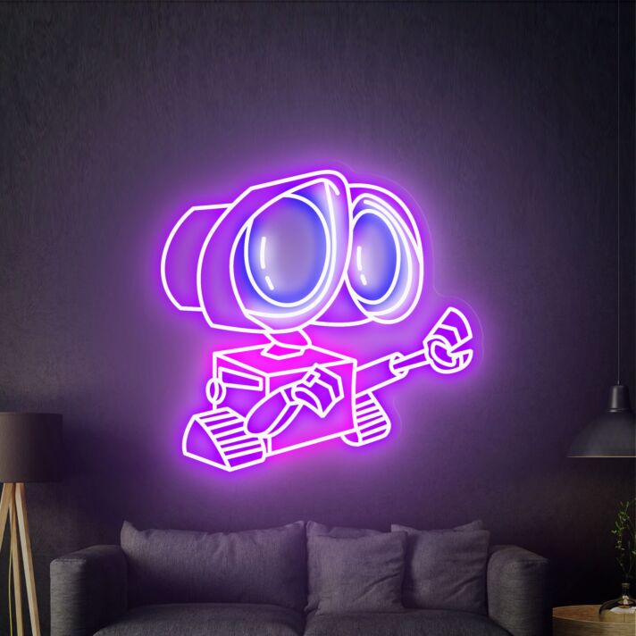 Transform Any Space: Wall-E Led Neon Sign Wall Decor Handmade Acrylic Led Neon Sign for Home, Office, Bars, and Special Celebrations.