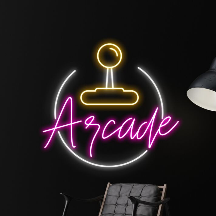 Light up Your Gaming Room, Bar, or Party Ambiance with the Arcade Machine Led Neon Sign - The Ultimate Game Machine Neon Aesthetic.