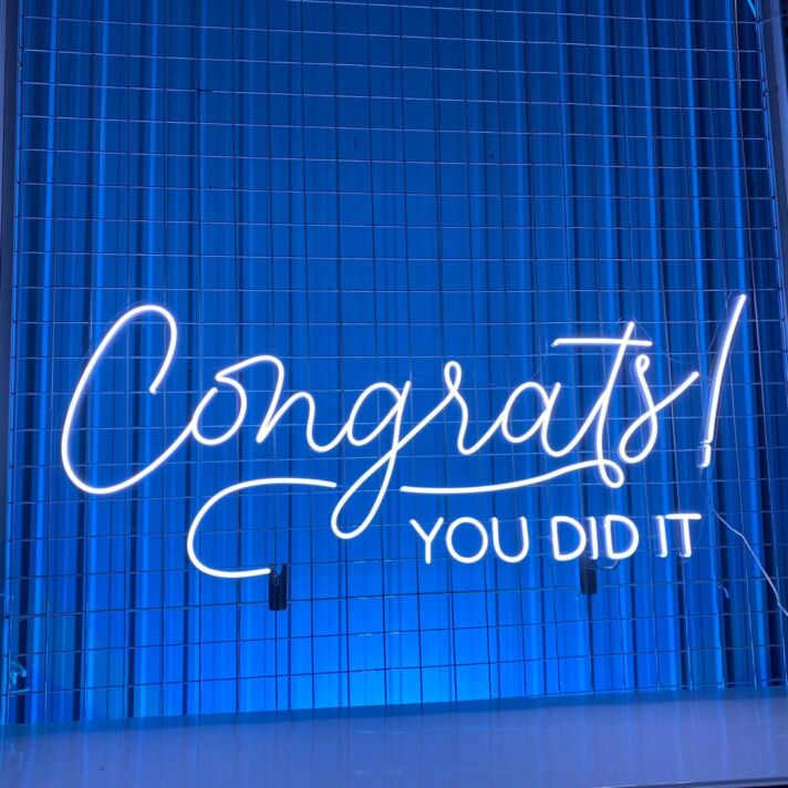 Celebrate Your Achievements in Style at Your Office, Store, or Graduation Party with the Congrats You Did It Led Neon Sign Custom Text Quote Neon Led Sign.