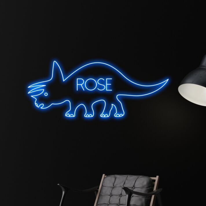 Brighten Your Child's Room or Enliven Birthday Celebrations with the Versatile Dinosaur Led Sign Custom Name Children Neon Light.