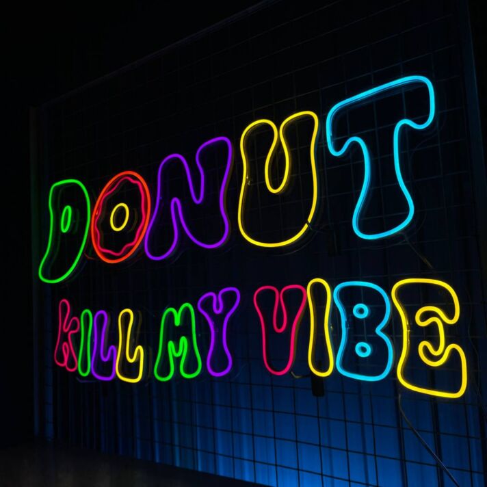 Brighten Up Your Bakery, Home, or Next Sweet Soiree with the "Donut Kill My Vibe" Led Neon Sign - A Perfect Addition for Donut Lovers Everywhere