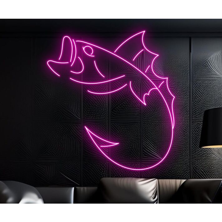 Brighten Your Home, Office, and Events with the Captivating Fishing Led Neon Sign - A Perfect Addition for Sea Animal Lovers and Nautical Themed Decorations.