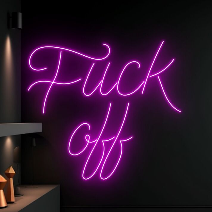 Brighten Your Space with Attitude: Fuck Off Led Neon Sign Perfect for Bars, Home Offices, or Christmas Themed Parties