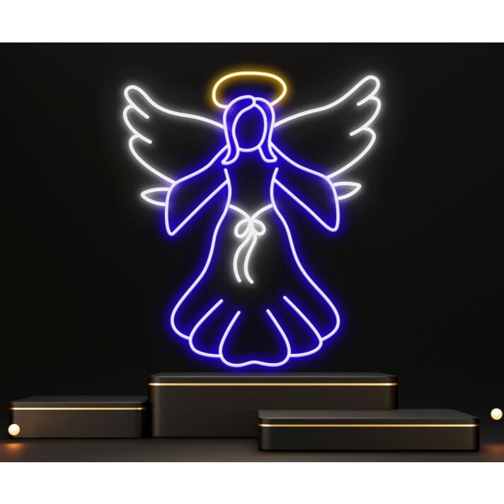 Brighten Your Sanctuary: The Jesus Christ Angel Wings Led Neon Sign for Home Decor, Church Events, and Inspirational Settings