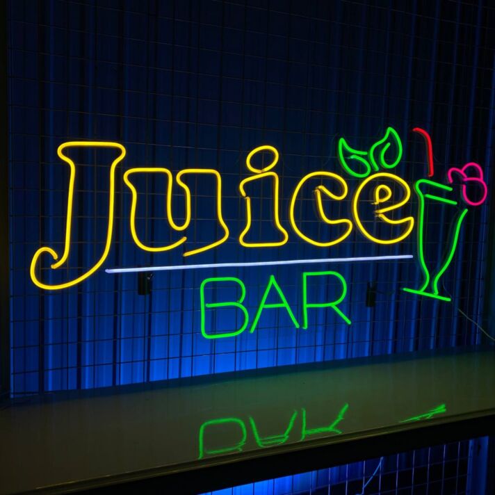 Brighten Up Your Juice Bar, Home, or Special Event with the Custom Juice Bar Logo LED Neon Sign
