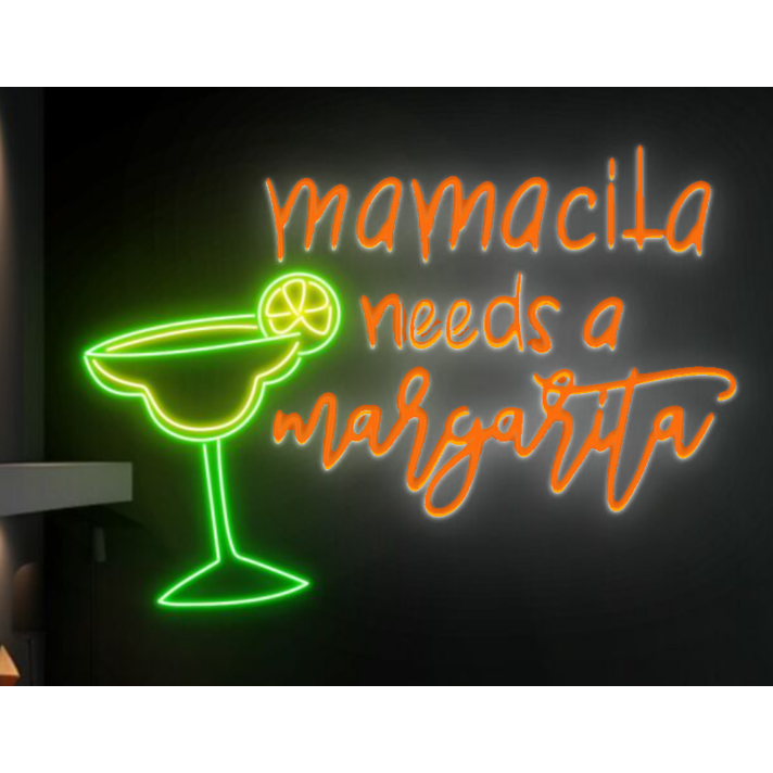 Custom Mamacita Needs A Margarita Led Neon Sign  50inch
