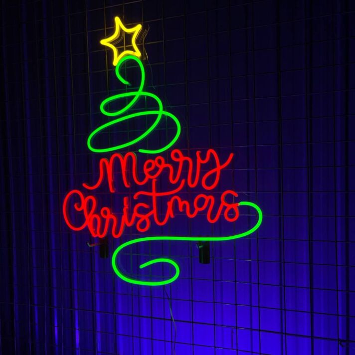 Merry Christmas Led Neon Sign Christmas Tree Neon Light