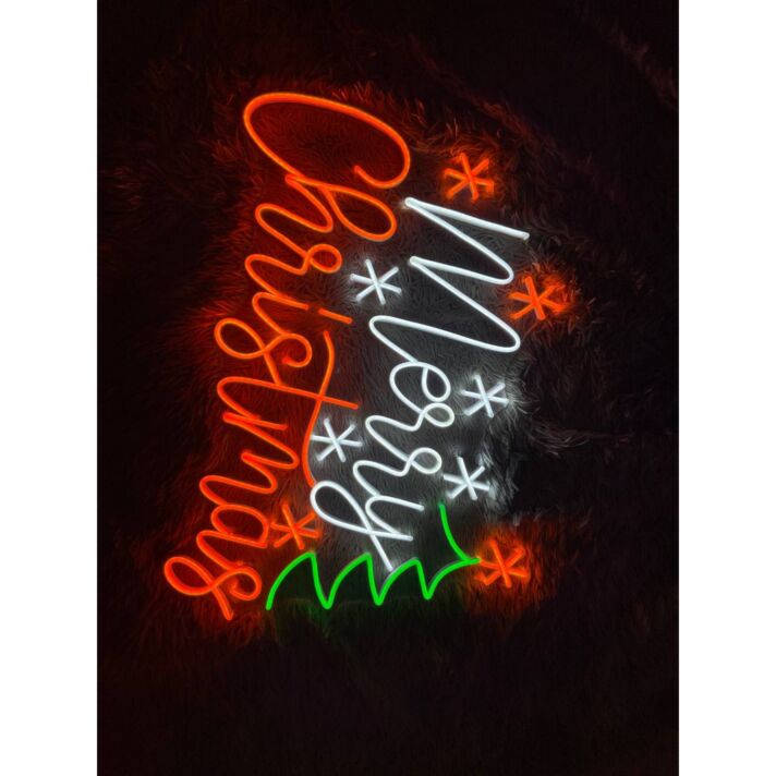 Merry Christmas Led Neon Sign Christmas Tree Neon Light Christmas Decor Red