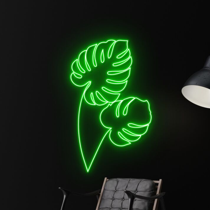 Monstera Leaf Led Neon Sign Monstera Leaf Led Light Restaurant Wall Led Art Deco