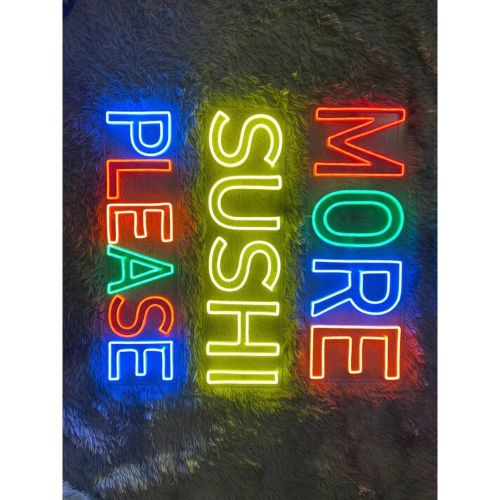More Sushi Please Logo Restaurant Led Neon Sign Sushi Neon Led Sign