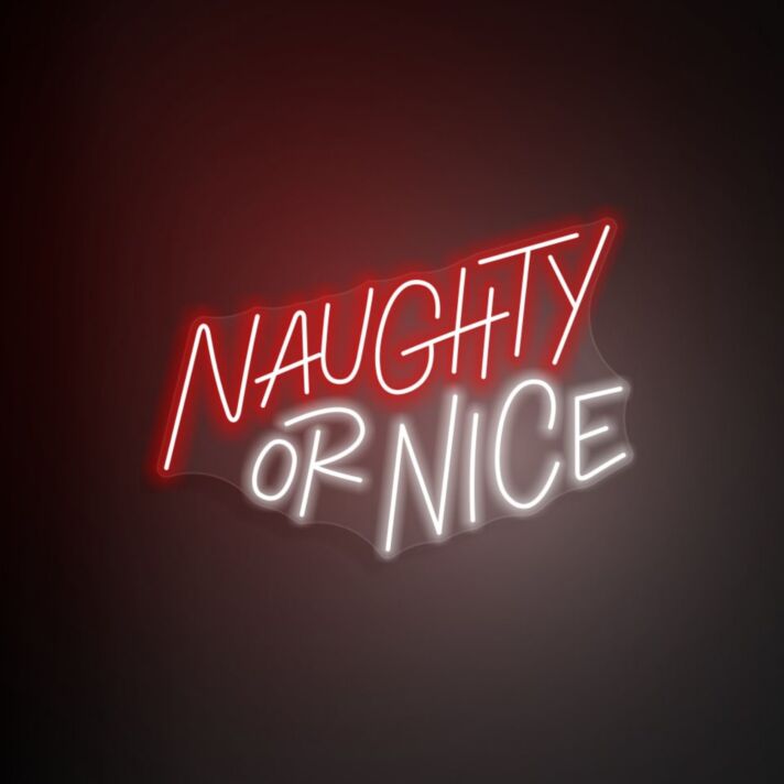 Naughty Or Nice Led Neon Sign Custom Text Quote Neon Led Sign