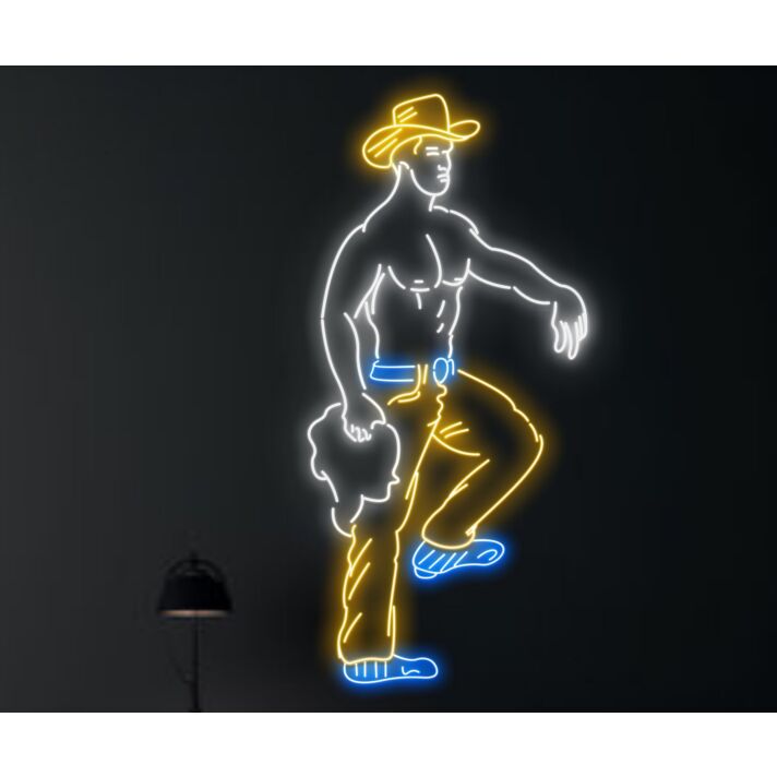 Sexy Bikini Cowboy Man Texas Led Neon Sign