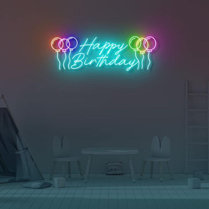 Happy happy Birthday LED Neon Sign