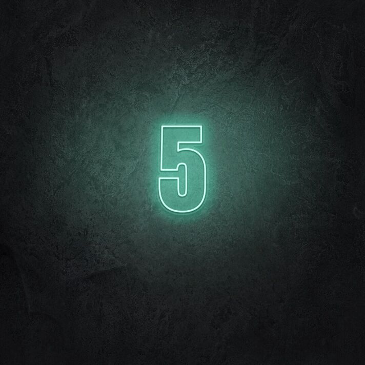 Number Five LED Illuminated Sign