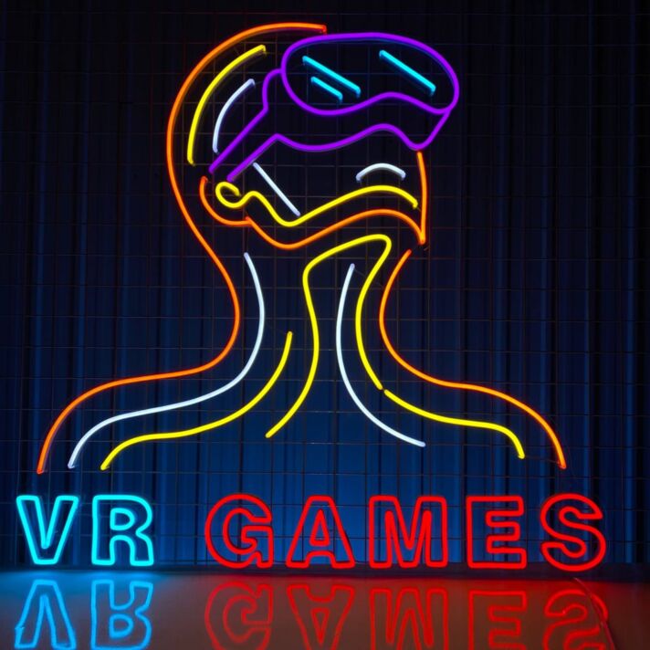 Vr Games Led Neon Sign Gamer Decor Vr Neon Led Sign Vr Games Bar Hanging Led Neon Sign