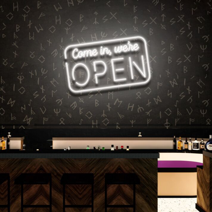 Come In We Re Open Led Neon Sign For Wall Sign Business Logo
