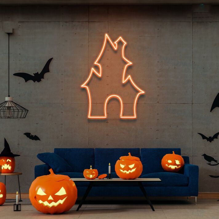 Ghost House Neon Sign Halloween Neon Sign Light Devil S House