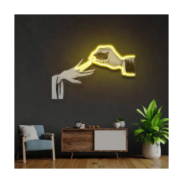 Hands And Ring Uv Light Neon Artistry And Installation Set