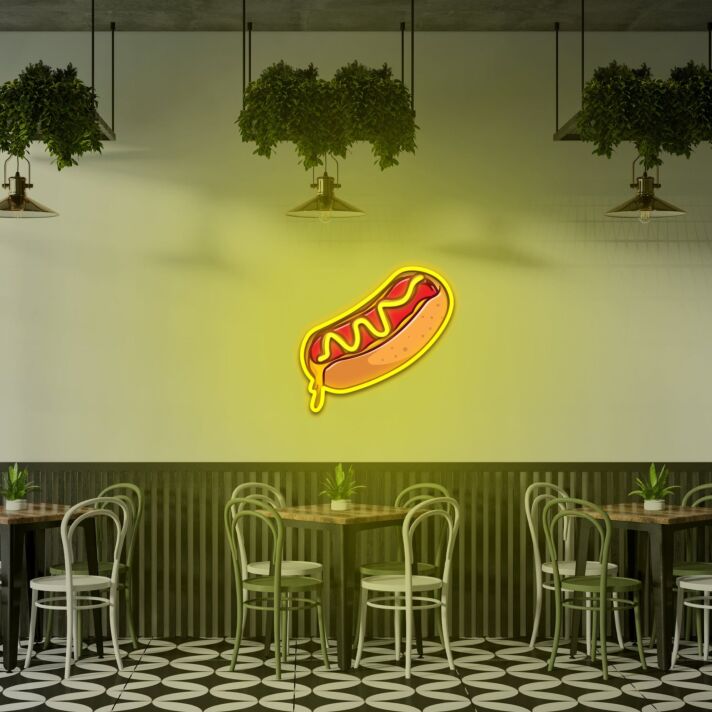Hot Dog Uv Light Neon Artwork Illuminate Your Space