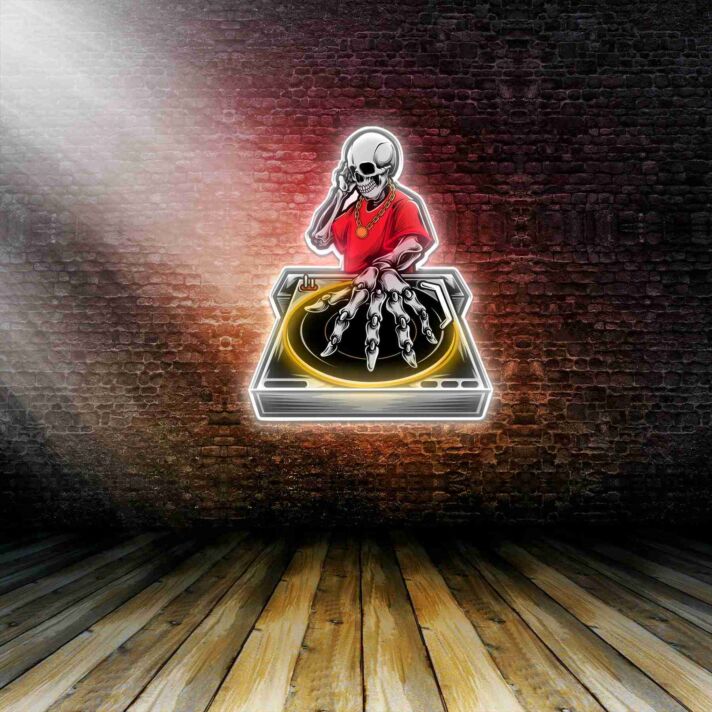 Skull Dj Uv Light Neon Art Illuminate Your Space