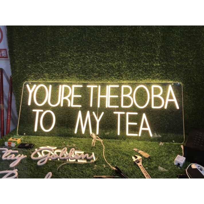 Youre The Boba To My Tea Yellow LED Neon Sign