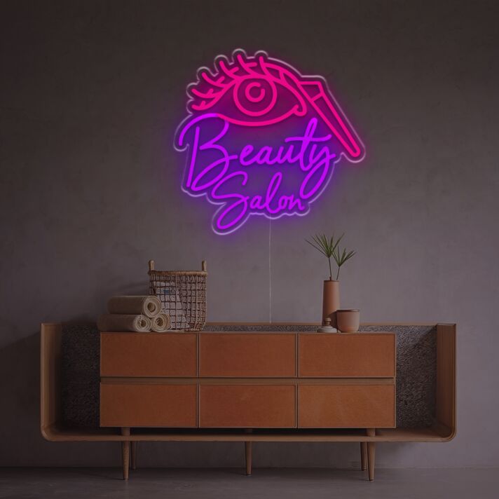Beauty Salon With Eye Lash LED Neon Sign